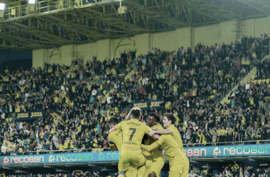Celebración del gol de la victoria/ Fuente: @VillarrealCF