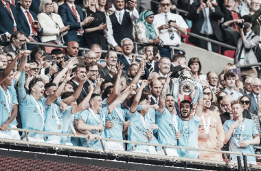 Celebración del título de la FA Cup por parte de la plantilla del Manchester City. Fuente: Twitter Manchester City