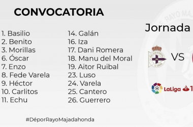 Convocatoria ante el Deportivo