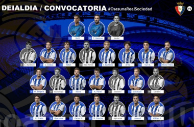 Convocatoria de la Real Sociedad frente al Osasuna