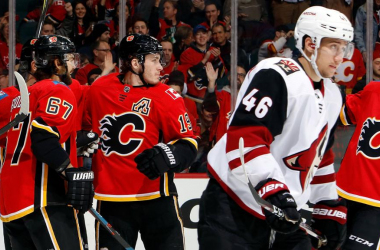 Calgary Flames outplay Arizona Coyotes in Alberta in a 7-1 game