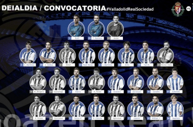 Convocatoria de la Real Sociedad frente al Real Valladolid