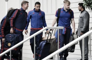 Three missing from Manchester United squad as they arrive at Lowry Hotel