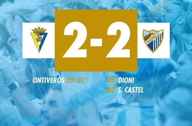 Las notas del Cádiz CF 2-2 Málaga CF