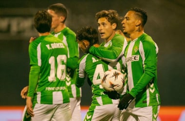 El Real Betis celebrando el gol de Antony | Fuente: Real Betis