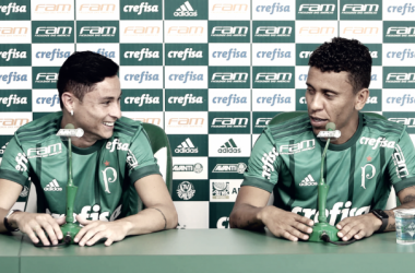 Antigos rivais em Minas, Diogo Barbosa e Marcos Rocha são apresentados no Palmeiras