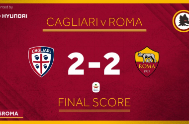 Serie A- Nuovo stop della Roma. Solo 2-2 a Cagliari