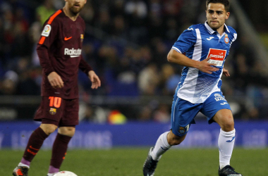 Melendo en su debut con el primer equipo del Espanyol | Imagen: RCD Espanyol