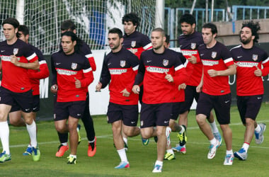 Primer entrenamiento del Atlético de Madrid pensando en la Final de Copa