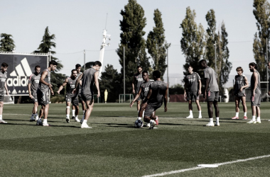 Mariano, único ausente en el entrenamiento del Real Madrid