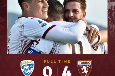 Serie A-Il Torino cala il poker contro il Brescia al Rigamonti (0-4)