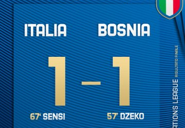 Uefa&nbsp;&nbsp;Nations League - Sensi risponde a Dzeko: 1-1 tra Italia e Bosnia