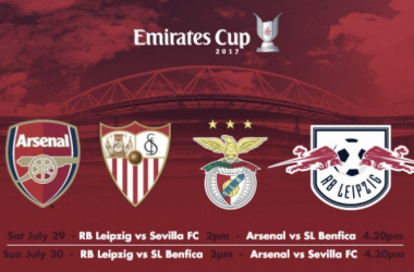 Sevilla, RB Leipzig y Benfica, invitados de la próxima Emirates Cup