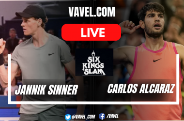 Sets and summary of the Sinner 2-1 Alcaraz in Six Kings Slam