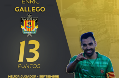 Enric Gallego, jugador del mes de septiembre para GM Football 2B