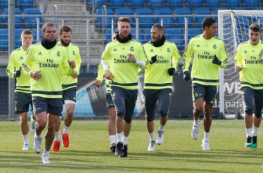 Primera sesión de la semana con Benzema y Ramos