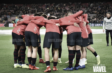 Entrenamiento previo a recibir al Eibar