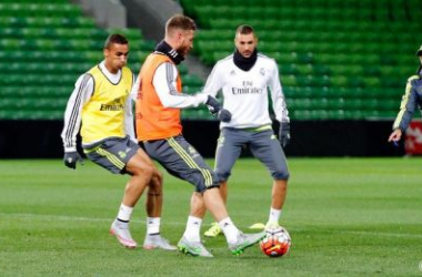 Segundo e intenso entrenamiento del día para los blancos