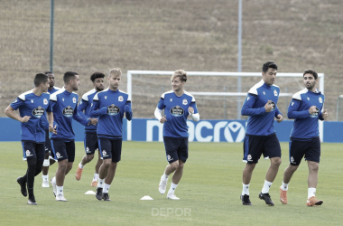 Primer entrenamiento de la semana en Abegondo