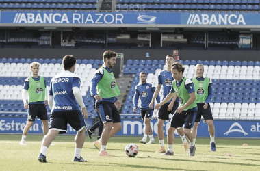 La cantera muy presente en el entrenamiento en Riazor