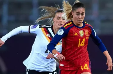 Laia Aleixandri, en el partido entre España y Alemania | Foto: RFEF