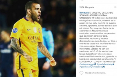 Alves se defiende en Instagram