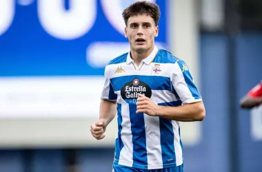 Mario Nájera, en un partido en Abegondo. Foto: RCDEPORTIVO