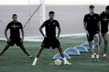 El Málaga entrenó con los internacionales y Boka