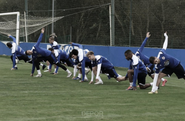 Suave sesión en el penúltimo entrenamiento antes del Coruxo&nbsp;