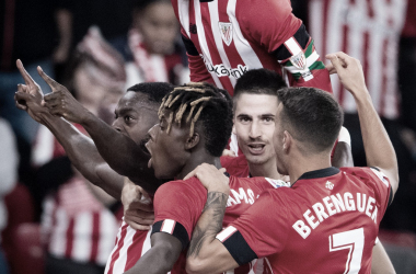 Los jugadores del Athletic celebrando el 1-0 | Fuente: Cuenta oficial del Athletic en Twitter