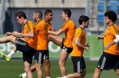 Cristiano, Bale y Carvajal saltaron al césped de Valdebebas