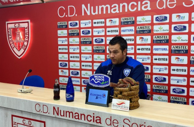 Diego Martínez en rueda de prensa. Foto: Numancia&nbsp;