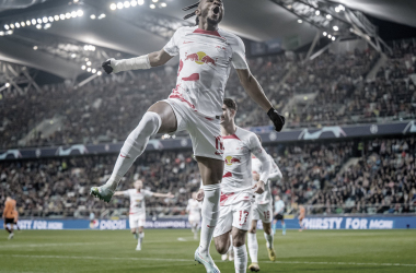 Nkunku en la celebración de un gol en la UEFA Champions League / Fuente: RB Leipzig