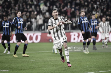 IMPARABLE. Di María fue uno de los puntos altos en el empate de la Juventus ante Atalanta. Foto: Getty images