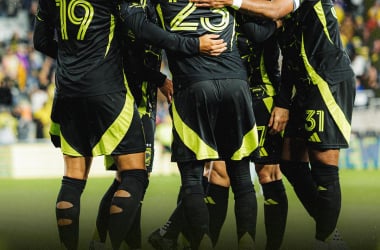 The Crew celebrate defeating CF Montreal to remain unbeaten. Photo courtesy of The Columbus Crew