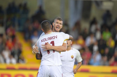 Roma, basta l'asse Dzeko-Kolarov col Benevento, è 4-0 al Vigorito