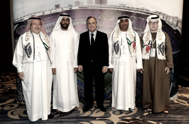 Florentino Pérez, presente en el encuentro de peñas en Abu Dabi