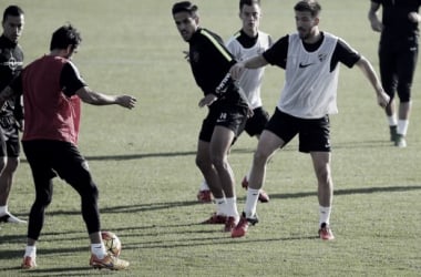 El Málaga entrenó a tope de efectivos