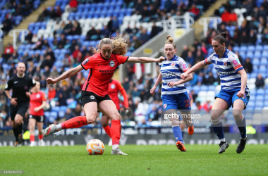 Megan Connolly shoots during the FA Women's Super League match between Reading and Brighton.&nbsp; (Photo by Mike Owen - The FA/The FA via Getty Images)
