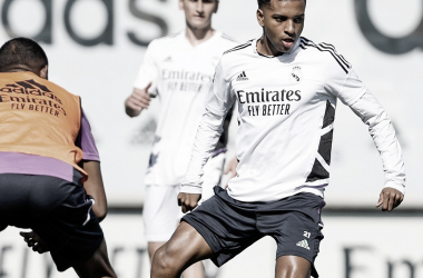Rodrygo Goes en un entrenamiento con el Real Madrid | Foto: @realmadrid