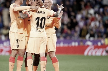 Celebración de uno de los goles en la victoria frente Valladolid (2-5) en el José Zorrilla - Foto: Atlético de Madrid