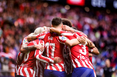 Celebración de un gol del Atlético de Madrid/&nbsp;Twitter:&nbsp;@Atleti