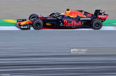 Red Bull's Dutch driver Max Verstappen drives during the second practice session at the Red Bull Ring race track in Spielberg, Austria, on June 25, 2021, ahead of the Formula One Styrian Grand Prix. (Photo by ANDREJ ISAKOVIC / AFP) (Photo by ANDREJ ISAKOVIC/AFP via Getty Images)
