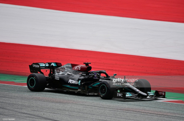 Mercedes' British driver Lewis Hamilton drives during the second practice session at the Red Bull Ring race track in Spielberg, Austria, on July 2, 2021, ahead of the Formula One Austrian Grand Prix. (Photo by ANDREJ ISAKOVIC/AFP via Getty Images)