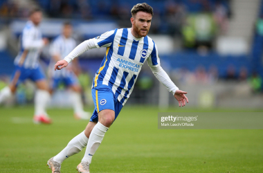 BRIGHTON, ENGLAND - AUGUST 07: Aaron Connolly of Brighton during the Pre Season Friendly Match between Brighton &amp; Hove Albion and Getafe at American Express Community Stadium on August 7, 2021 in Brighton, England. (Photo by Mark Leech/Offside/Offside via Getty Images)