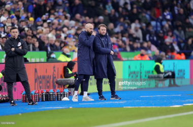 LEICESTER, ENGLAND - JANUARY 22: Brighton &amp; Hove Albion First Team Coach Bjorn Hamberg during the Premier League match between Leicester City and Brighton &amp; Hove Albion at King Power Stadium on January 22, 2022 in Leicester, England. (Photo by Plumb Images/Leicester City FC via Getty Images)