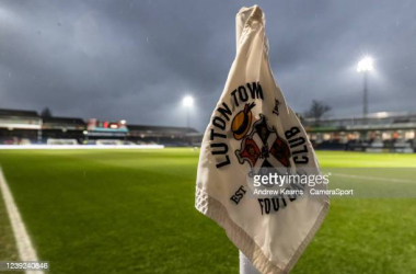<span>LUTON, ENGLAND - MARCH 16: A general view of the Kenilworth Road stadium during the Sky Bet Championship match between Luton Town and Preston North End at Kenilworth Road on March 16, 2022 in Luton, England. (Photo by Andrew Kearns - CameraSport via Getty Images)</span><br>