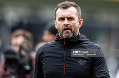 <span style="color: rgb(8, 8, 8); font-family: Lato, sans-serif; font-size: 14px; font-style: normal; text-align: start; background-color: rgb(255, 255, 255);">Luton Town's manager Nathan Jones looks on during the Sky Bet Championship match between Luton Town and Blackpool at Kenilworth Road on April 23, 2022 in Luton, England. (Photo by Andrew Kearns - CameraSport via Getty Images)</span>