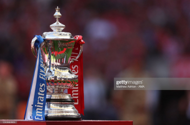 The official Emirates FA Cup Trophy during last year's&nbsp; FA Cup Final match between Chelsea and Liverpool at Wembley Stadium. (Photo by Matthew Ashton - AMA/Getty Images)