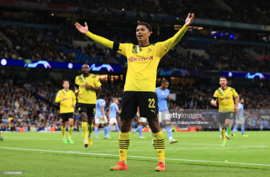 Bellingham celebrates scoring for Borussia Dortmund (Getty Images)